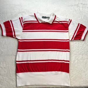 Cabin Creek Vintage women’s red white striped polo collar shirt 1980’s small